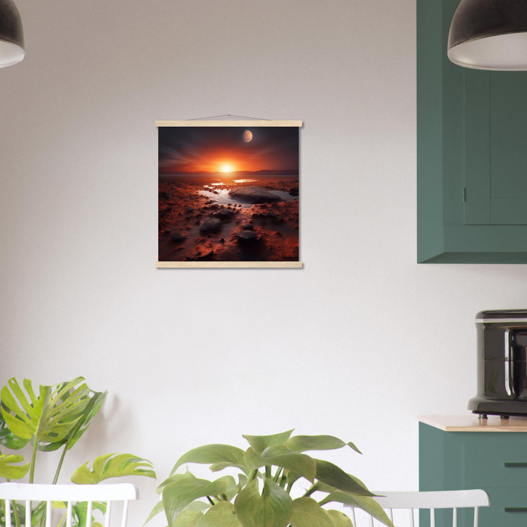 Classic Semi-Glossy Paper Poster with Hanger - Sunset on Mars II