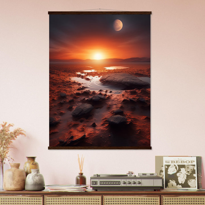 Premium Semi-Glossy Paper Poster with Hanger - Sunset on Mars II