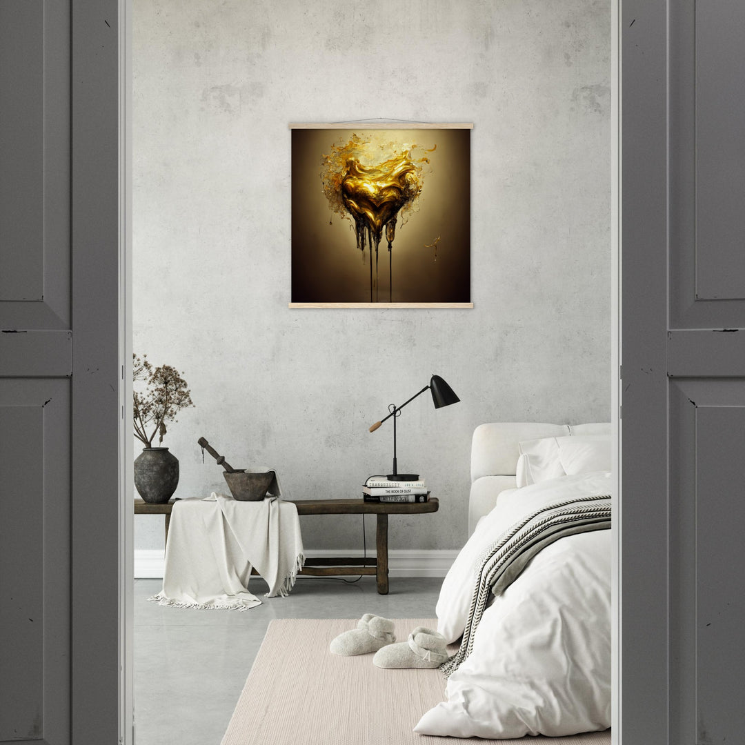 Premium Matte Paper Poster with Hanger - Heart of Gold Melted