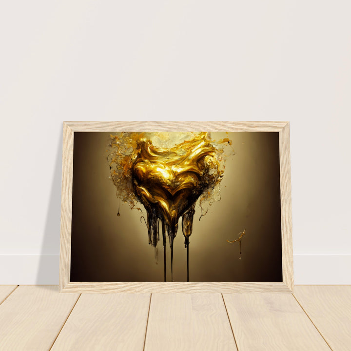 Museum-Quality Matte Paper Wooden Framed Poster - Heart of Gold Melted