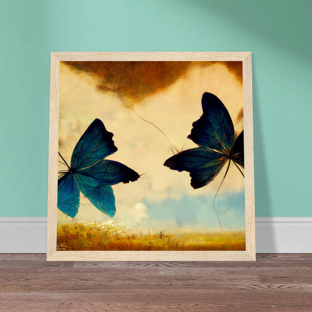 Museum-Quality Matte Paper Wooden Framed Poster - Dreaming Butterflies III