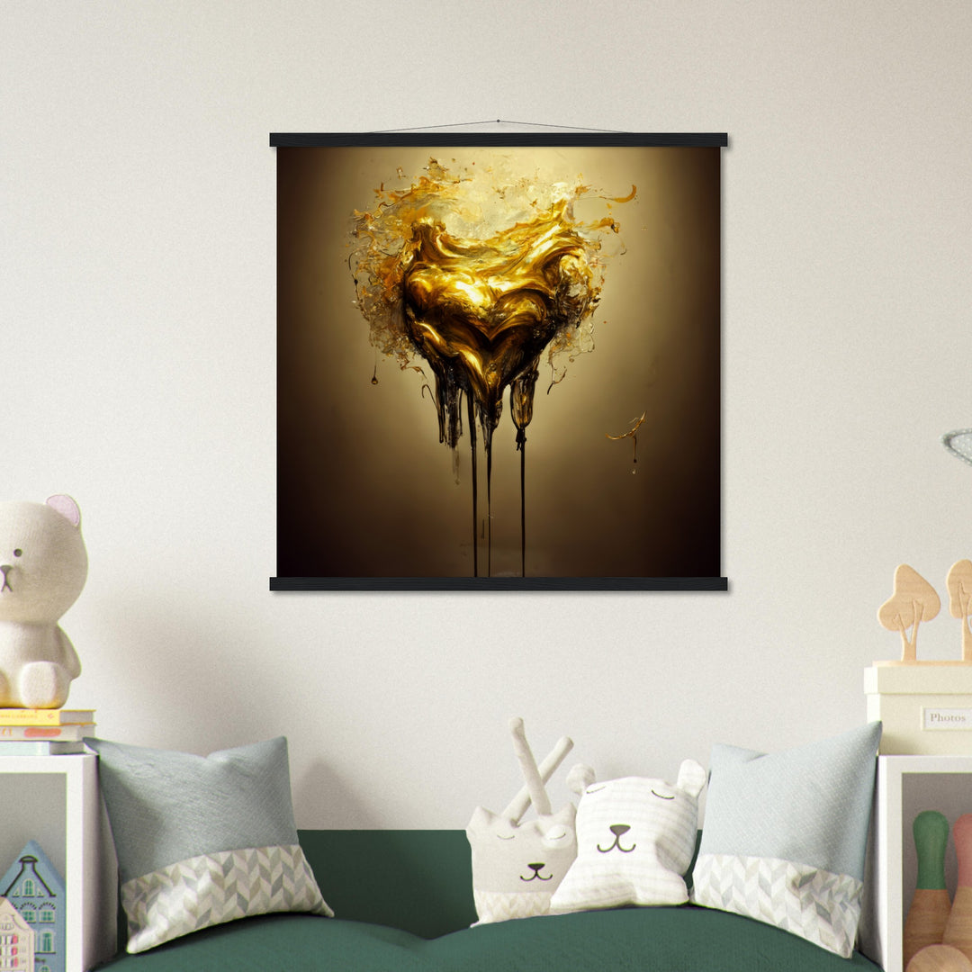 Museum-Quality Matte Paper Poster with Hanger - Heart of Gold Melted