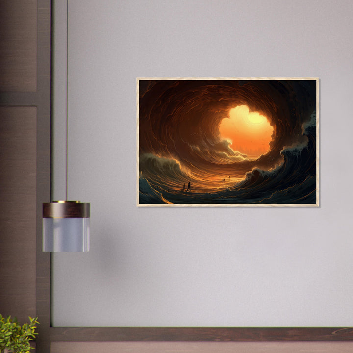 Museum-Quality Matte Paper Wooden Framed Poster - Abyssal Grotto Wave