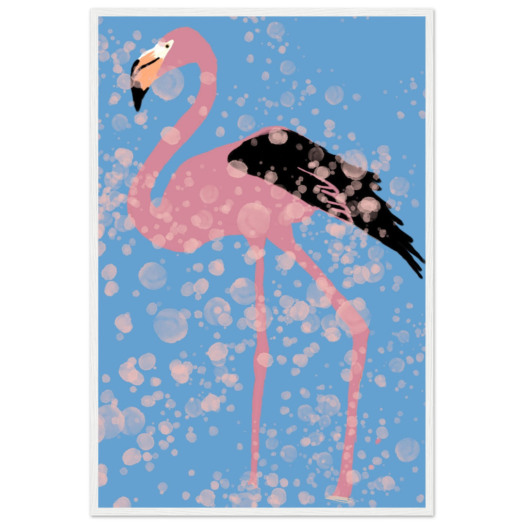 Classic Matte Paper Wooden Framed Poster - Pink Flamingo