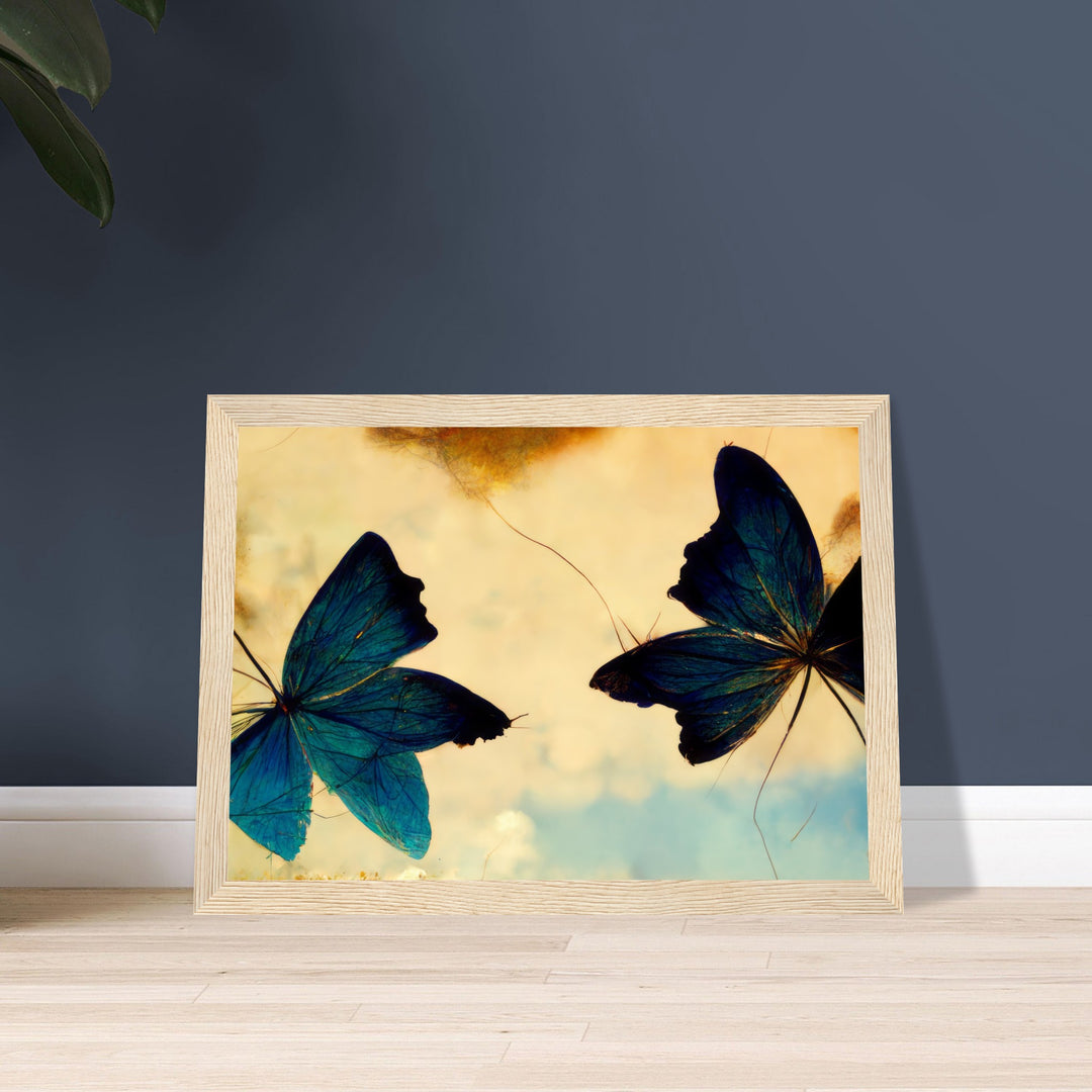 Premium Semi-Glossy Paper Wooden Framed Poster - Dreaming Butterflies III