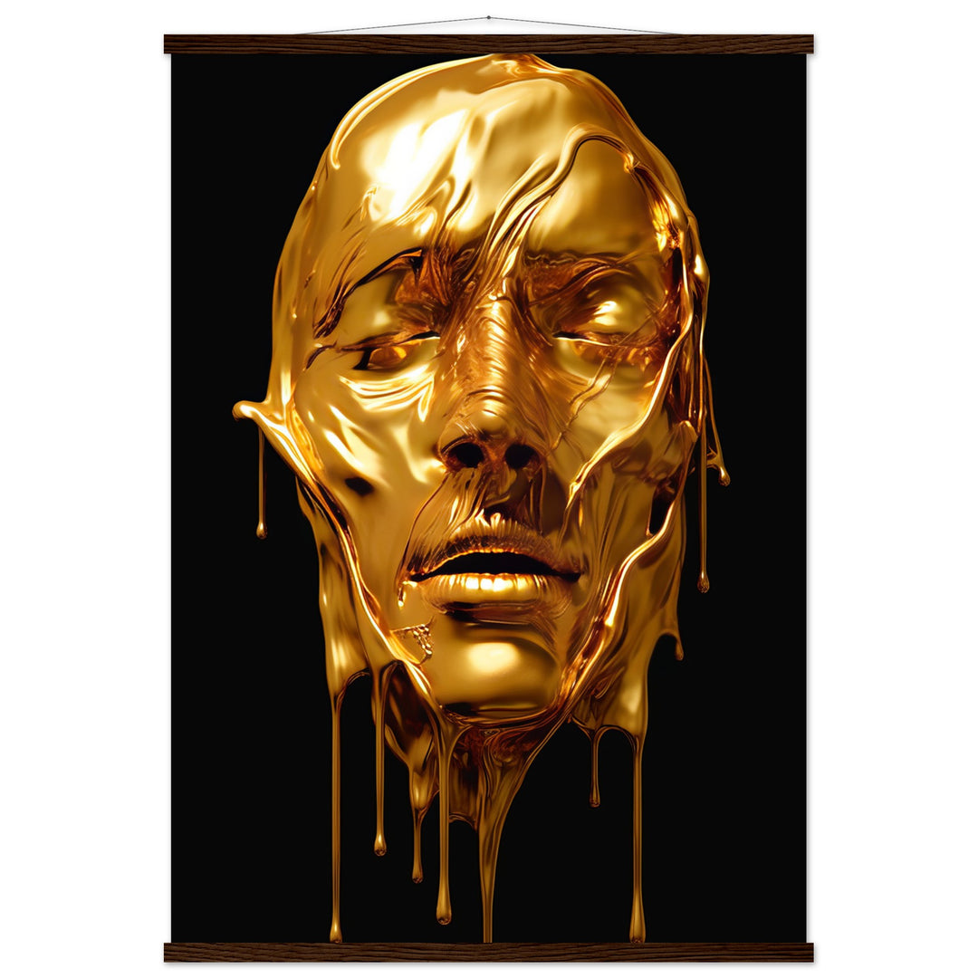 Classic Semi-Glossy Paper Poster with Hanger - Gold Face Dripping