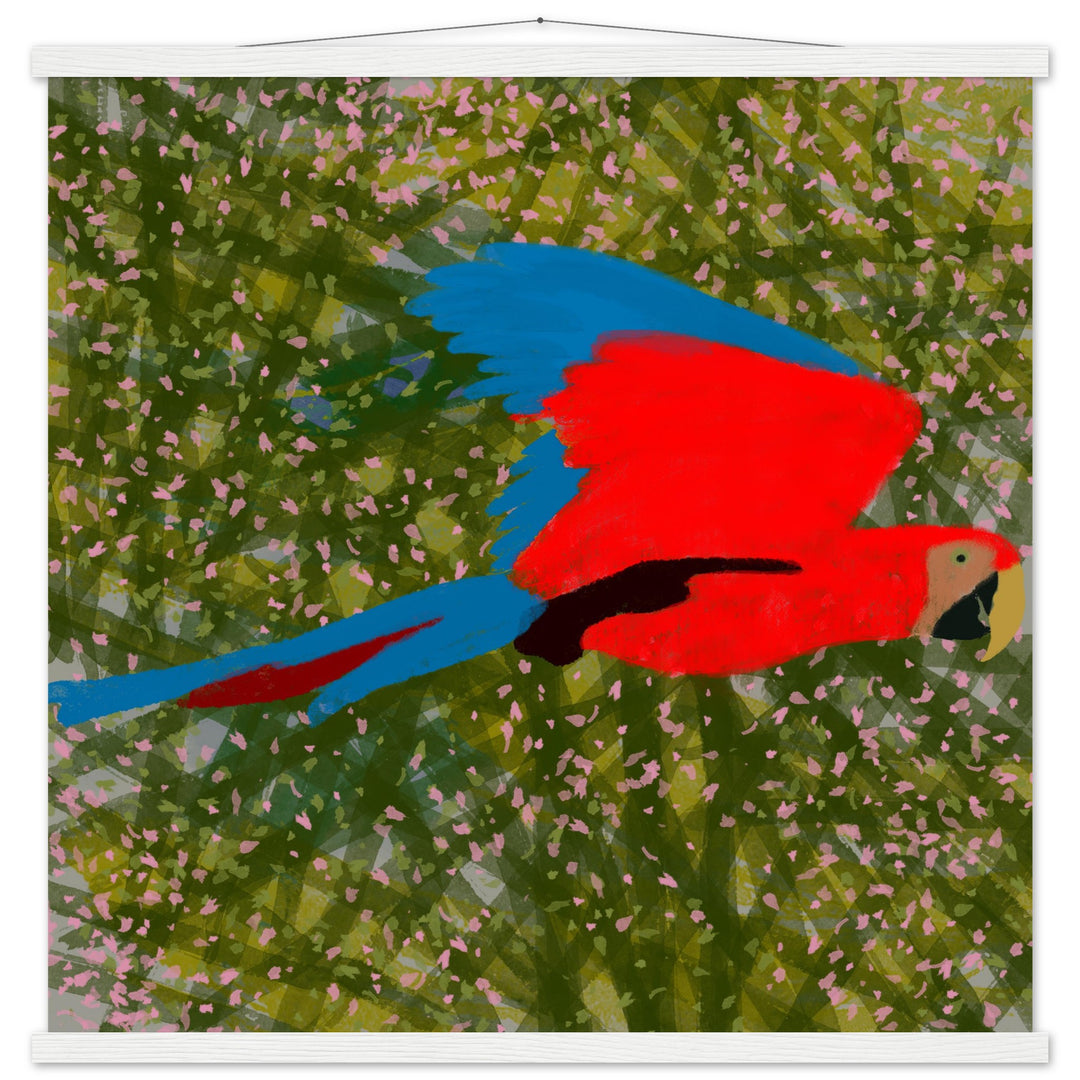 Premium Matte Paper Poster with Hanger - Parrot Colourful