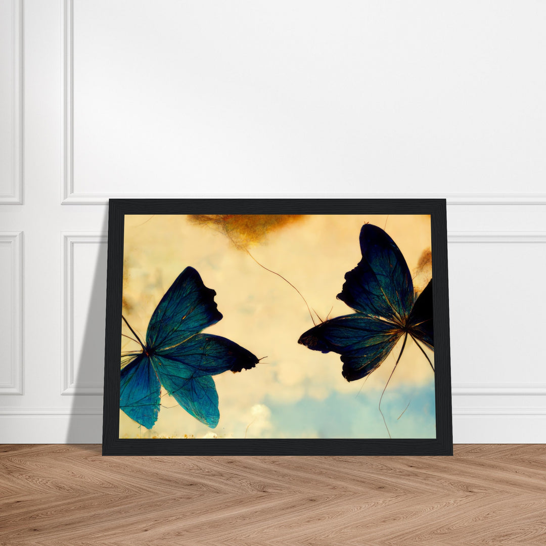 Premium Matte Paper Wooden Framed Poster - Dreaming Butterflies III