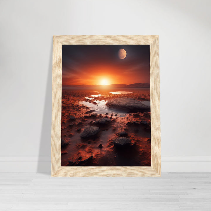 Classic Matte Paper Wooden Framed Poster - Sunset on Mars II