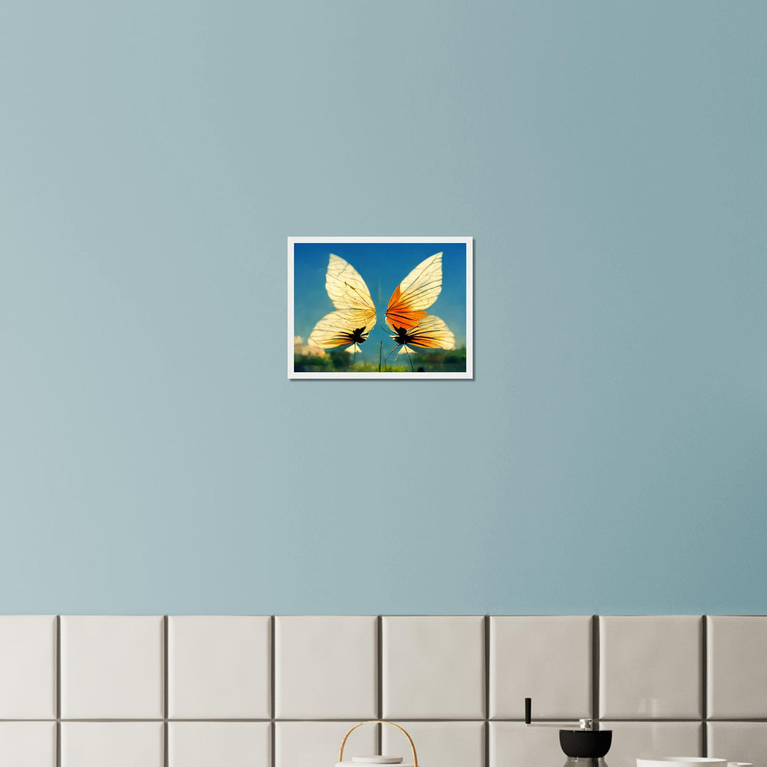 Classic Matte Paper Wooden Framed Poster - Dreaming Butterflies II