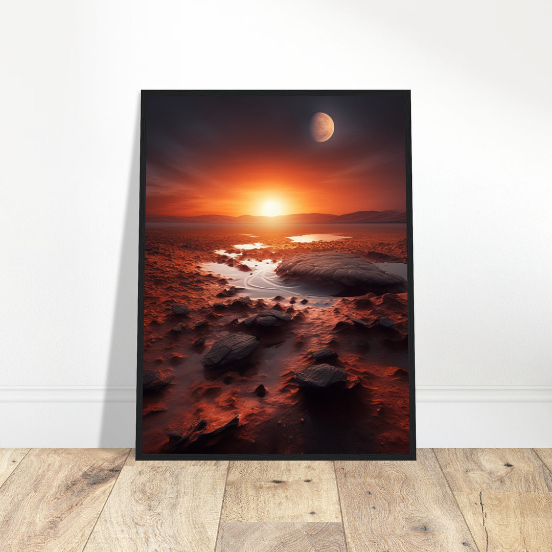 Premium Matte Paper Wooden Framed Poster - Sunset on Mars II