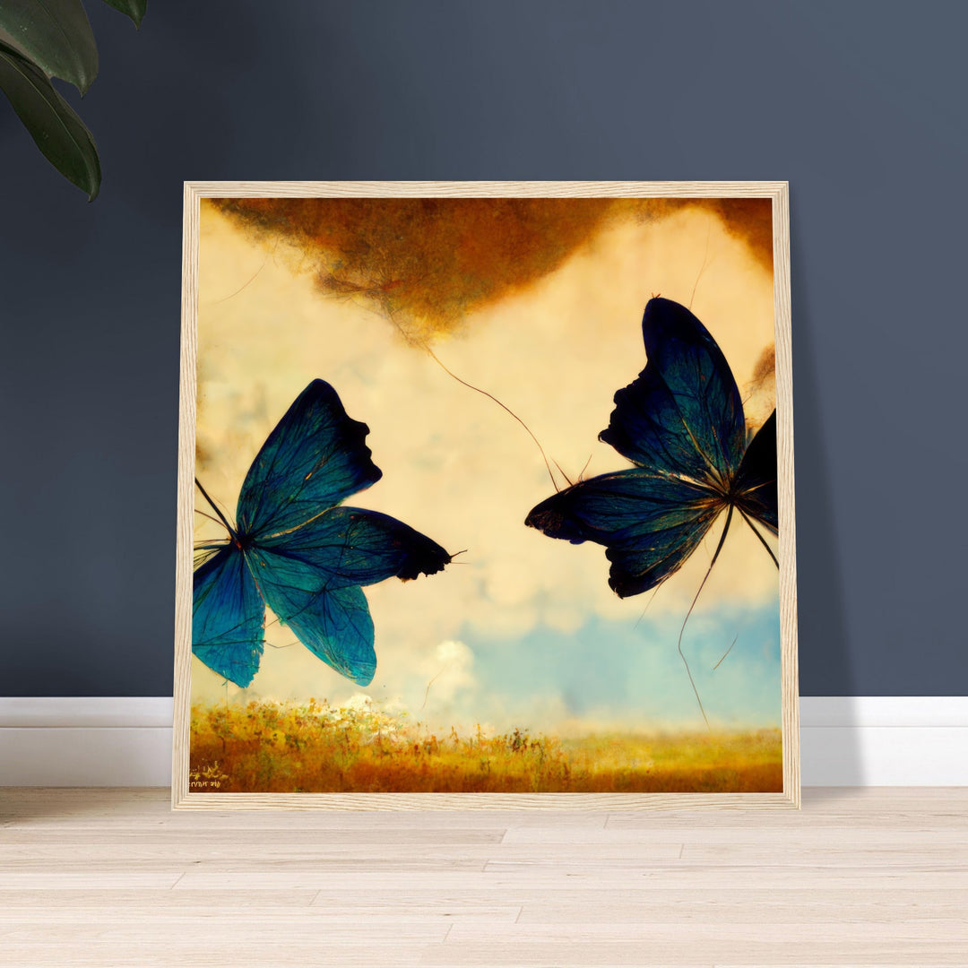 Premium Semi-Glossy Paper Wooden Framed Poster - Dreaming Butterflies III