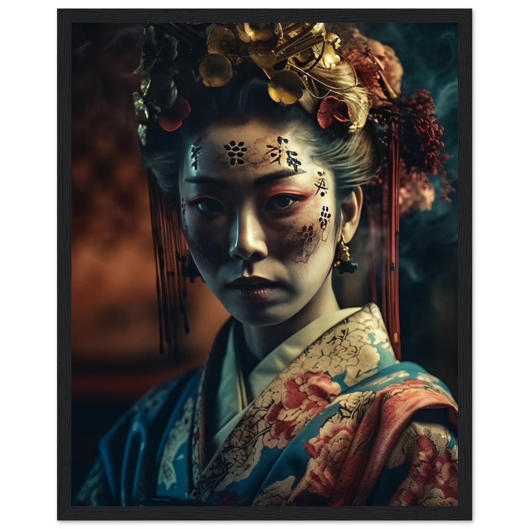 Classic Matte Paper Wooden Framed Poster - Gaze of the Golden Geisha