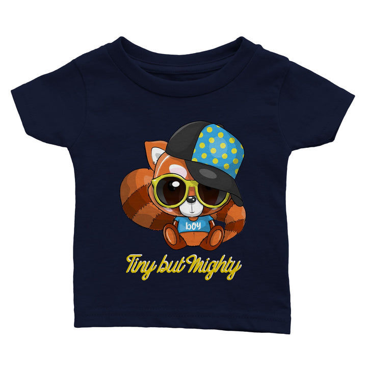 Classic Baby Crewneck T-shirt - Red Panda Boy "Tiny but Mighty"