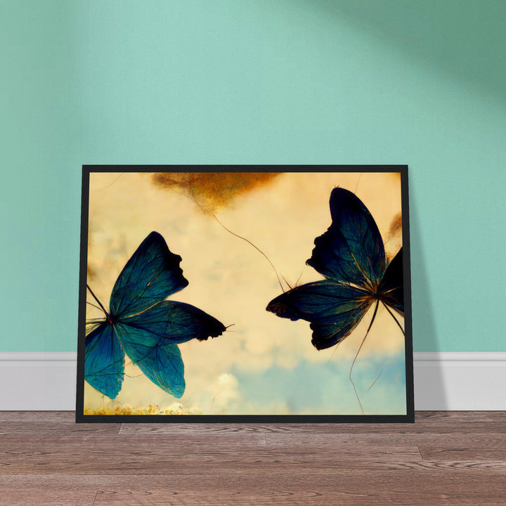 Museum-Quality Matte Paper Wooden Framed Poster - Dreaming Butterflies III