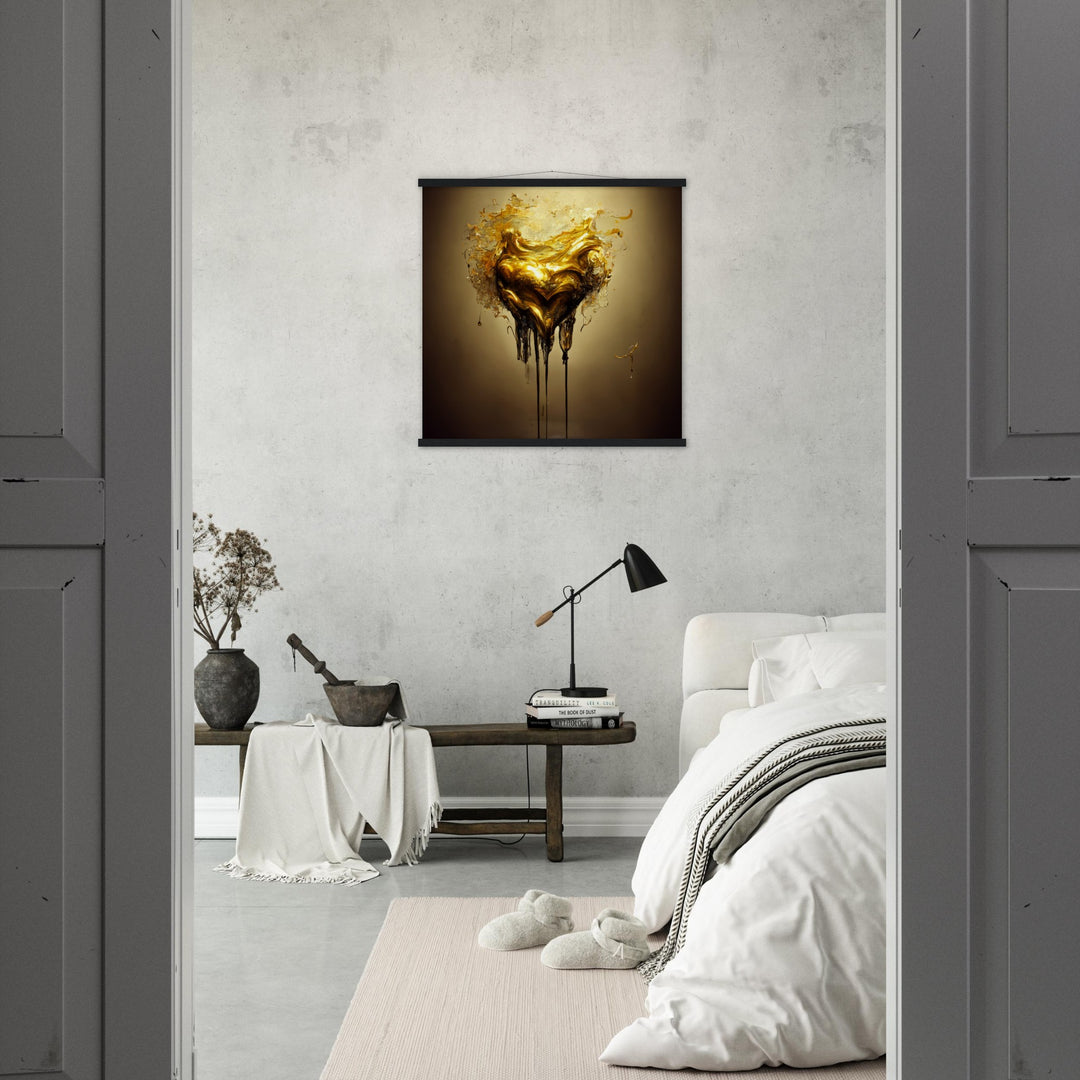 Premium Matte Paper Poster with Hanger - Heart of Gold Melted