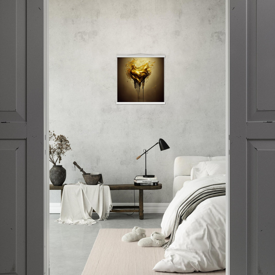 Premium Matte Paper Poster with Hanger - Heart of Gold Melted