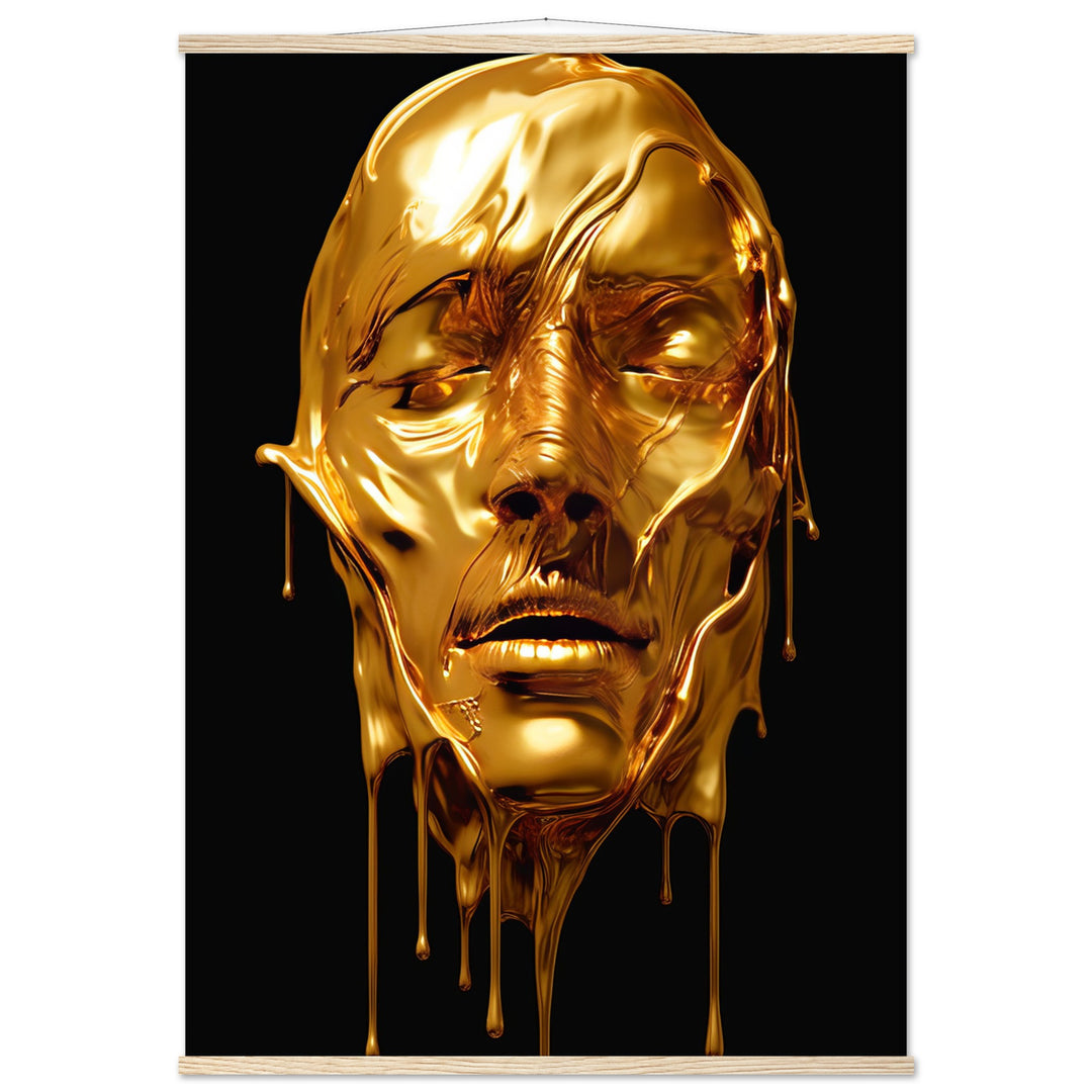 Premium Matte Paper Poster with Hanger - Gold Face Dripping