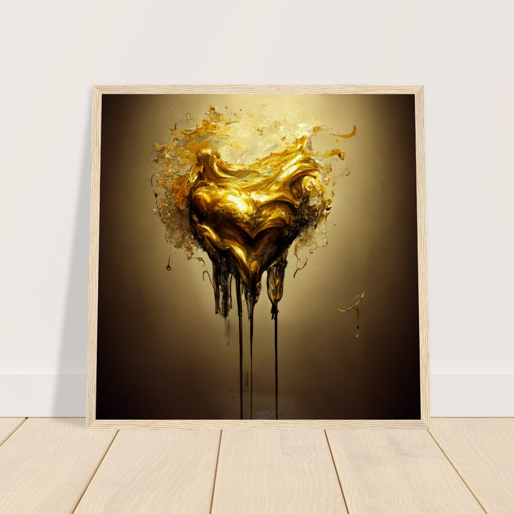 Museum-Quality Matte Paper Wooden Framed Poster - Heart of Gold Melted