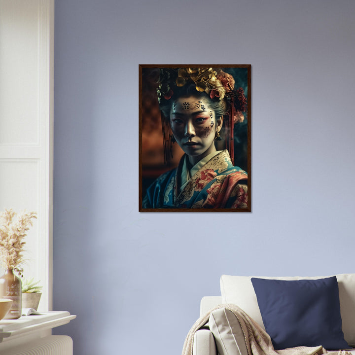 Premium Semi-Glossy Paper Wooden Framed Poster - Gaze of the Golden Geisha