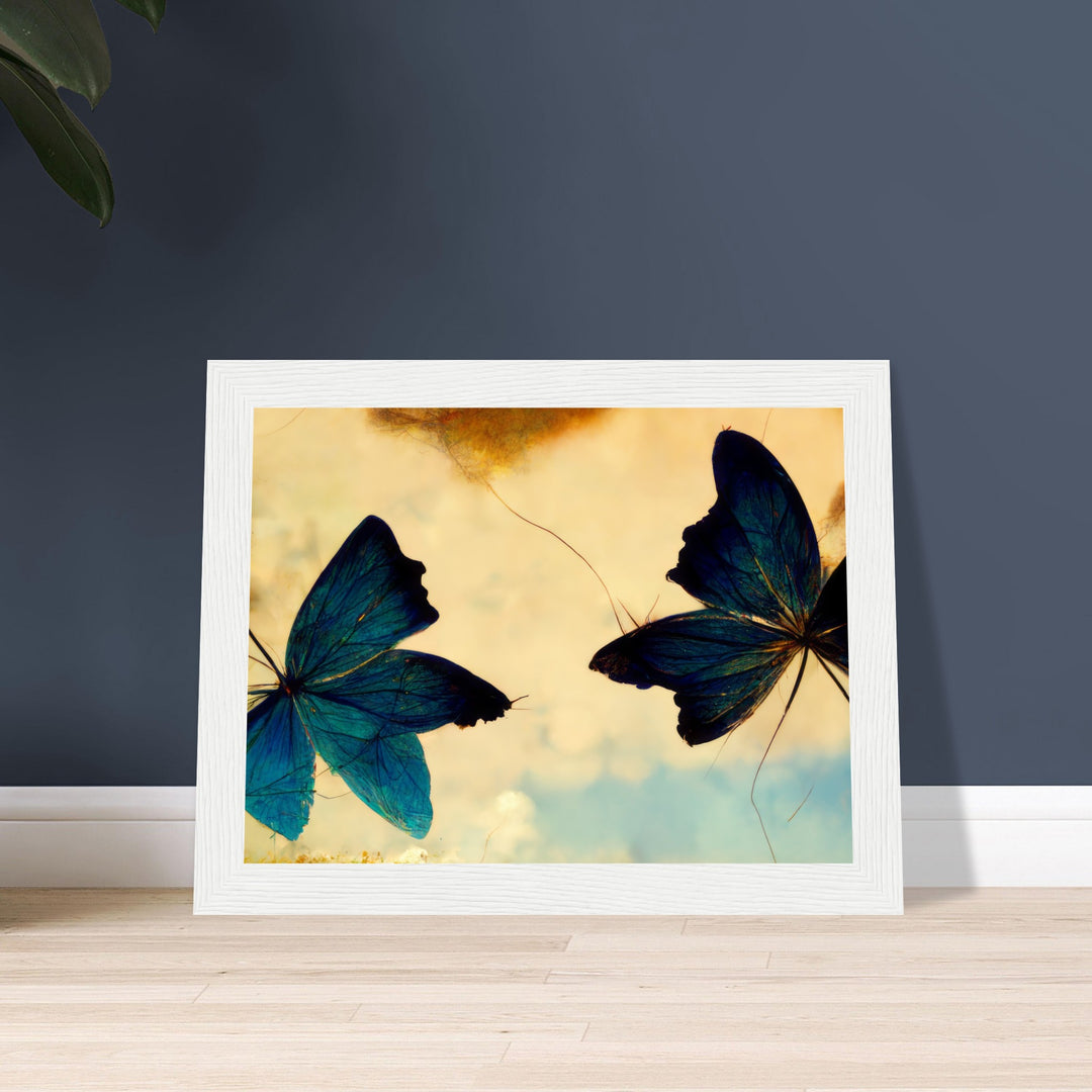 Premium Semi-Glossy Paper Wooden Framed Poster - Dreaming Butterflies III