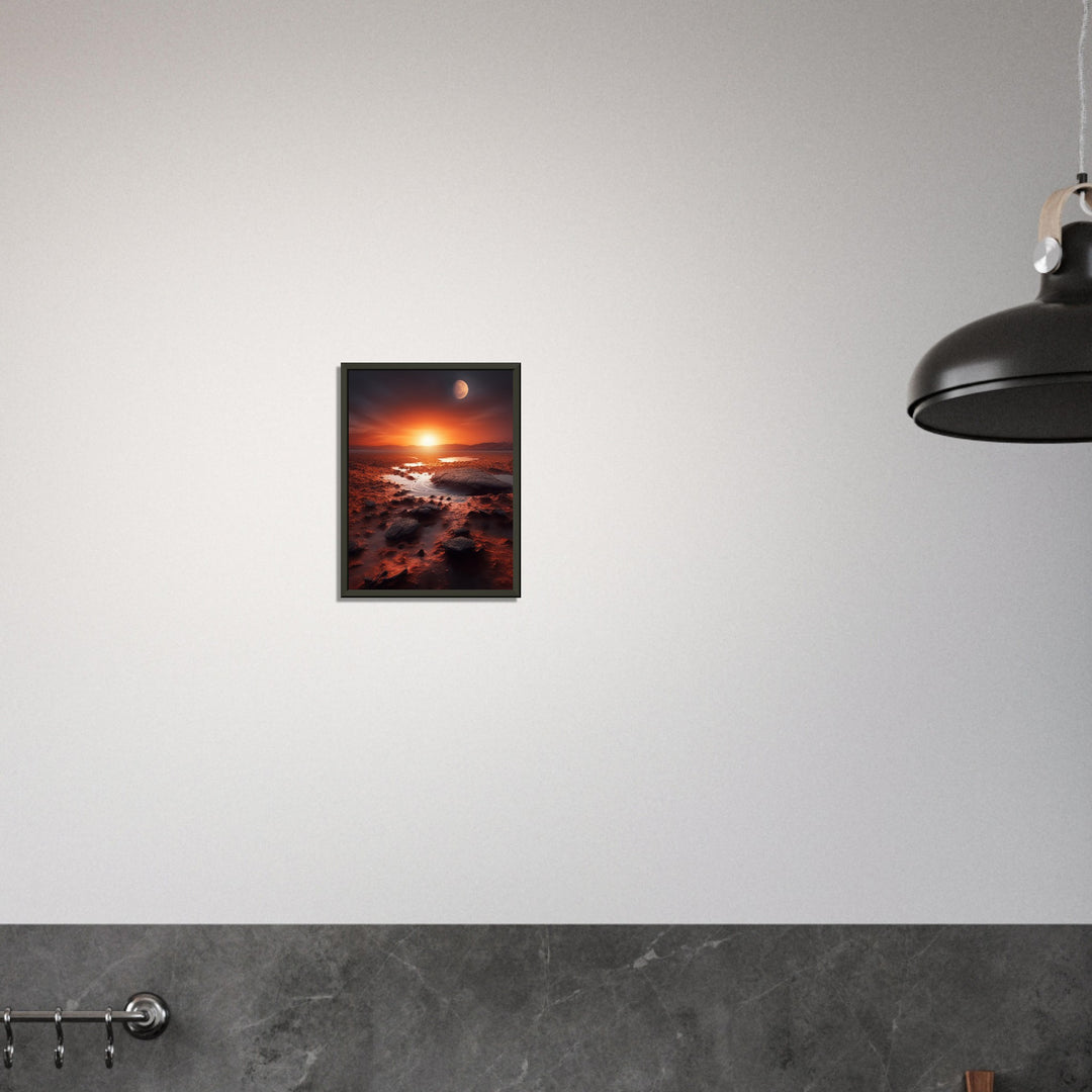 Classic Semi-Glossy Paper Metal Framed Poster - Sunset on Mars II