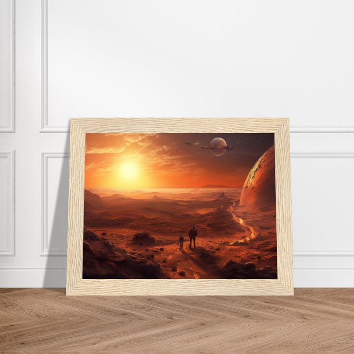 Classic Semi-Glossy Paper Wooden Framed Poster - Sunset on Mars I