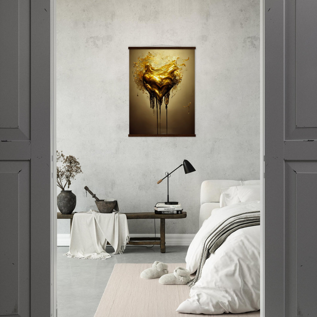 Premium Matte Paper Poster with Hanger - Heart of Gold Melted