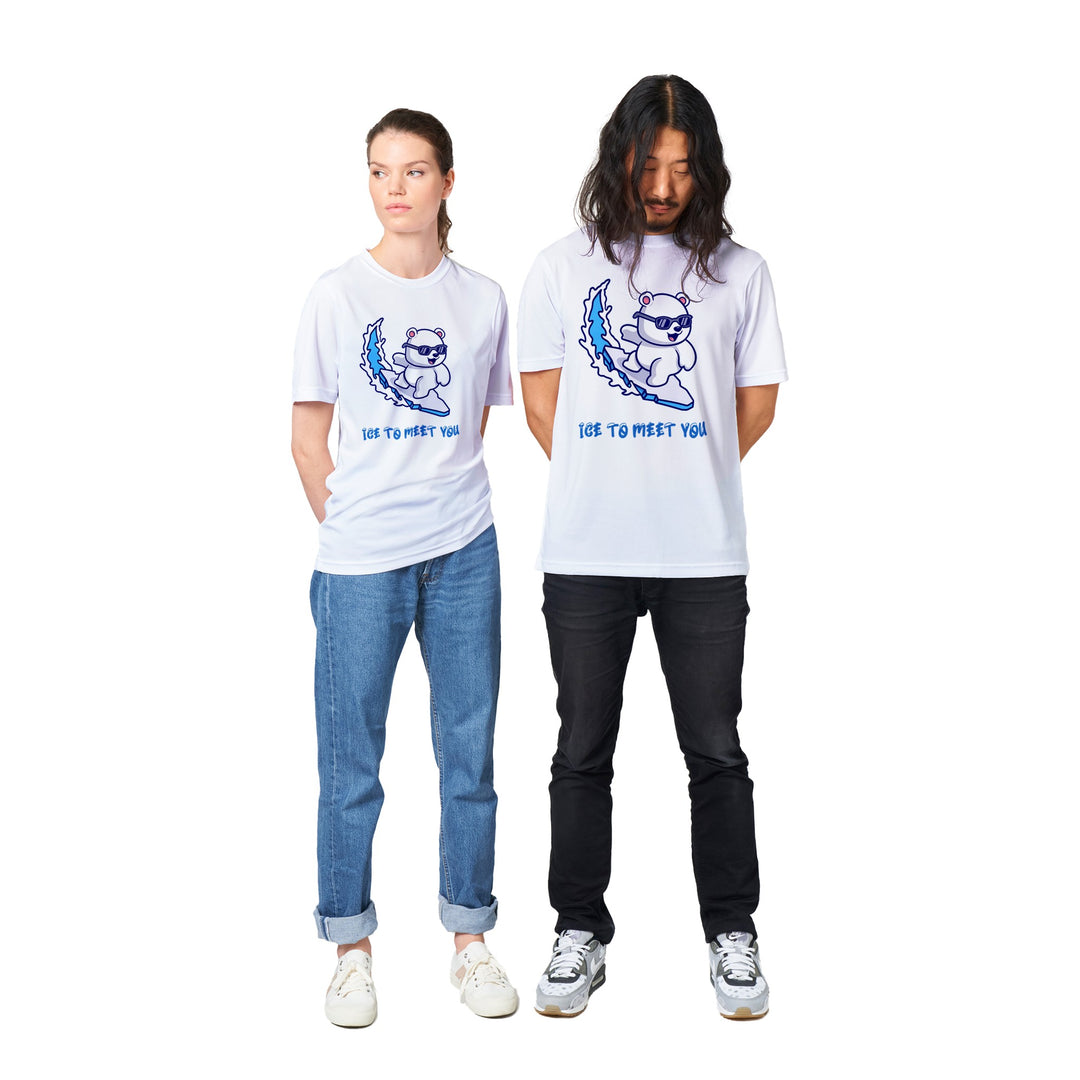 Polycotton Unisex Crewneck T-shirt "Ice To Meet You"