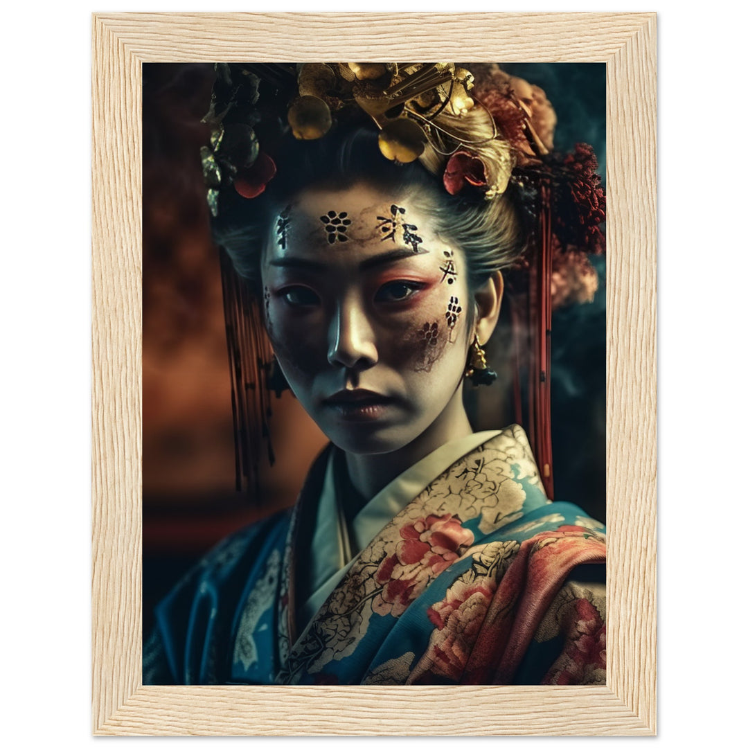 Classic Matte Paper Wooden Framed Poster - Gaze of the Golden Geisha