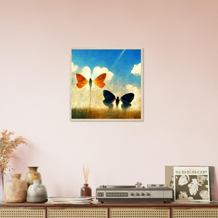 Classic Matte Paper Wooden Framed Poster - Dreaming Butterflies