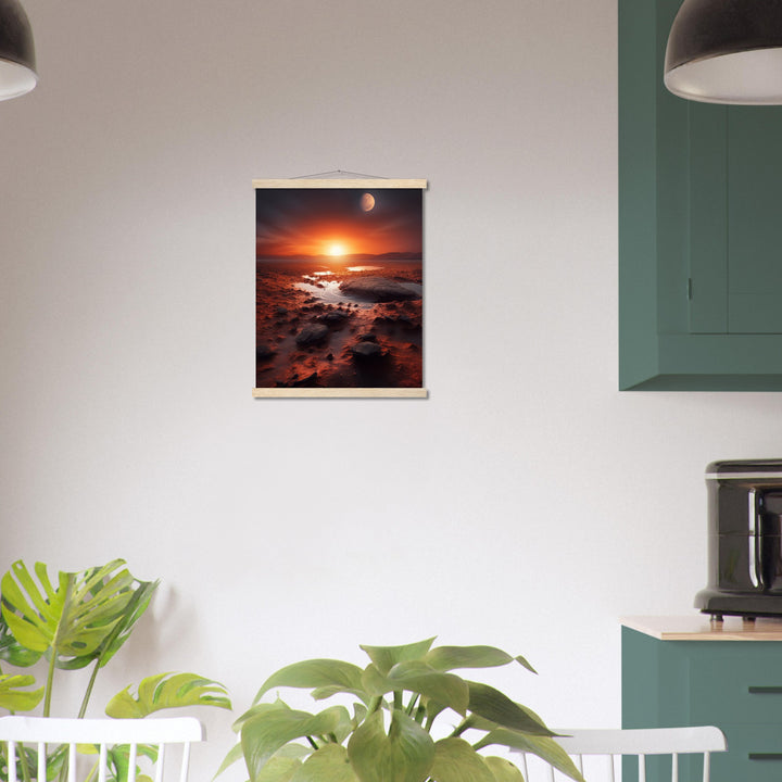 Classic Semi-Glossy Paper Poster with Hanger - Sunset on Mars II