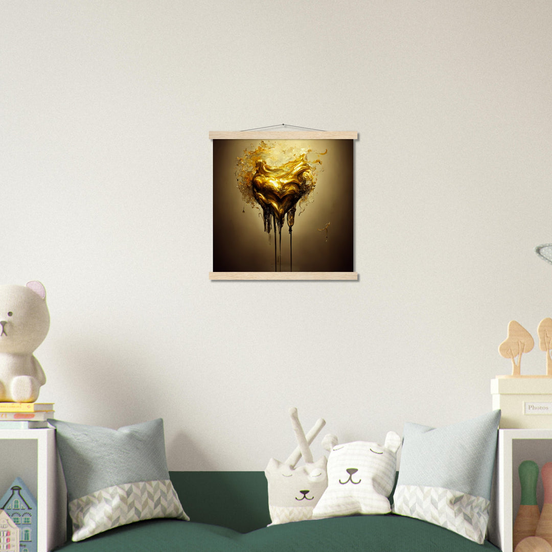 Museum-Quality Matte Paper Poster with Hanger - Heart of Gold Melted