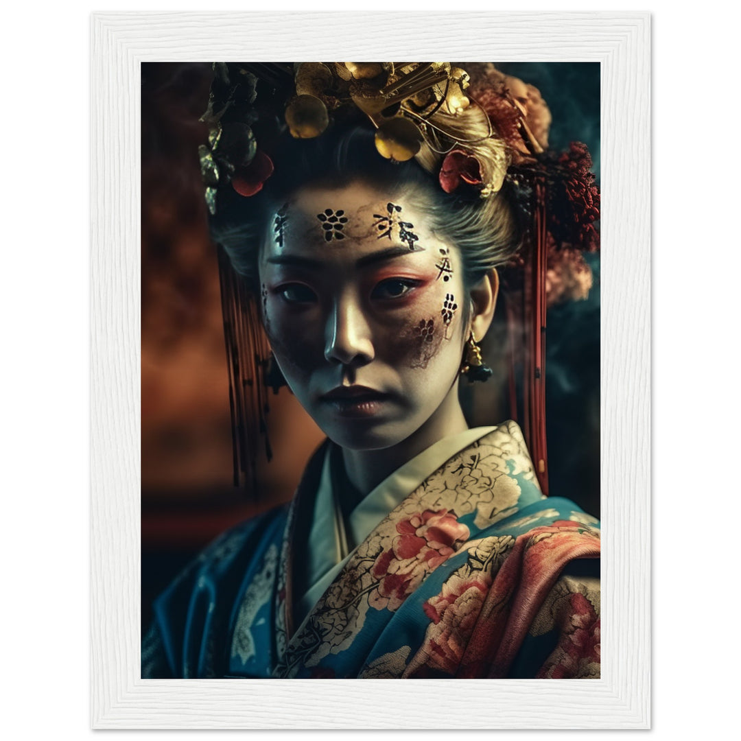 Classic Matte Paper Wooden Framed Poster - Gaze of the Golden Geisha