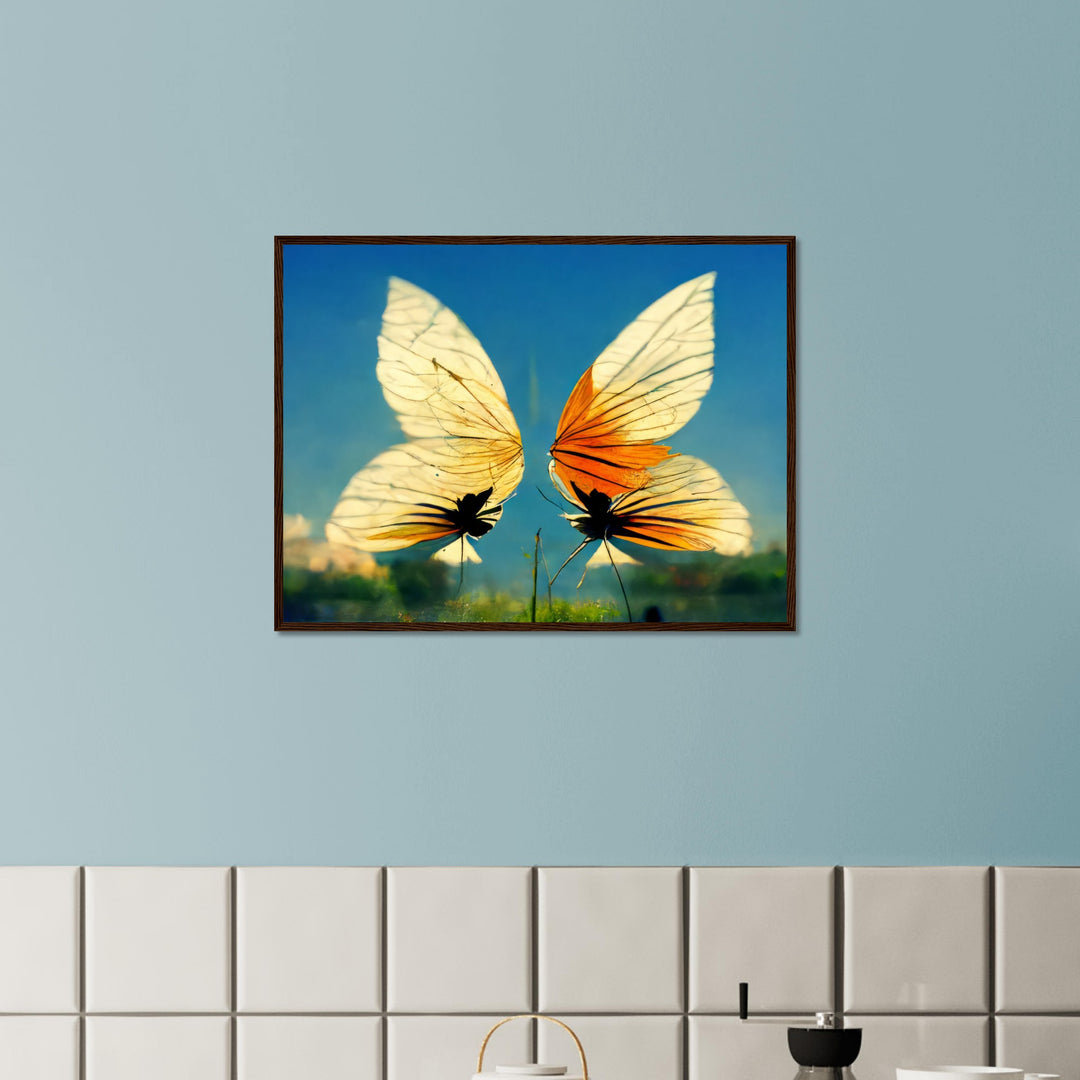 Classic Matte Paper Wooden Framed Poster - Dreaming Butterflies II