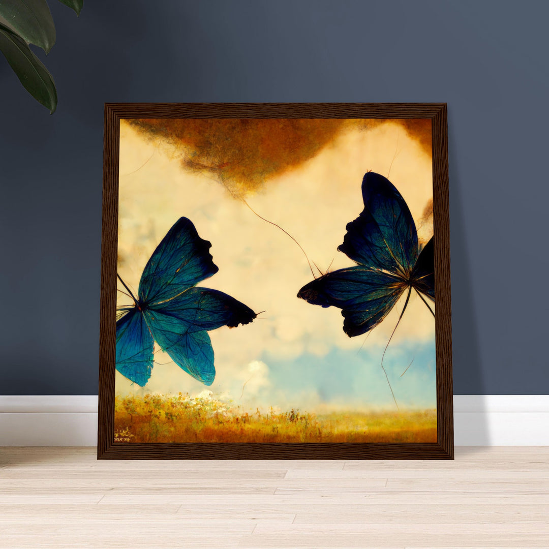 Premium Semi-Glossy Paper Wooden Framed Poster - Dreaming Butterflies III