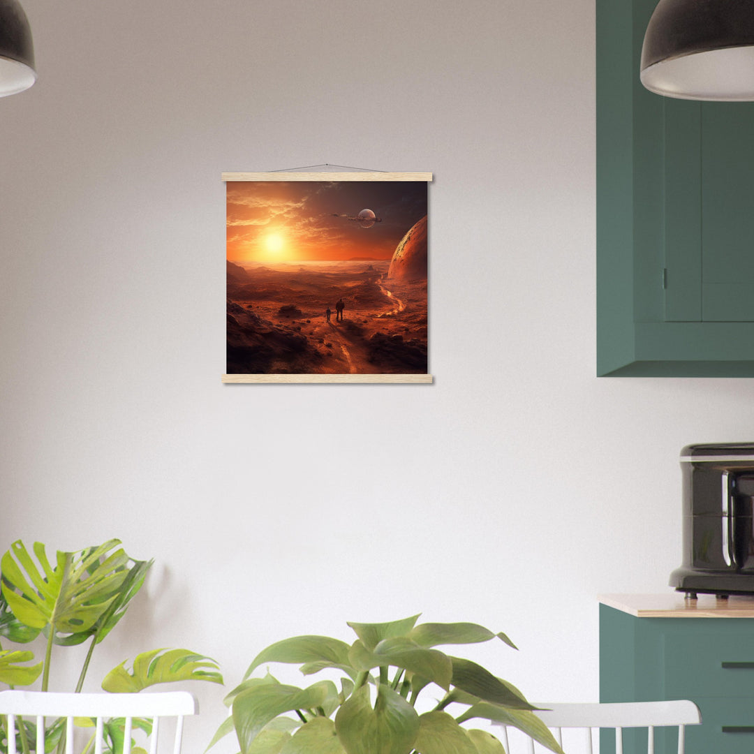 Classic Semi-Glossy Paper Poster with Hanger - Sunset on Mars I