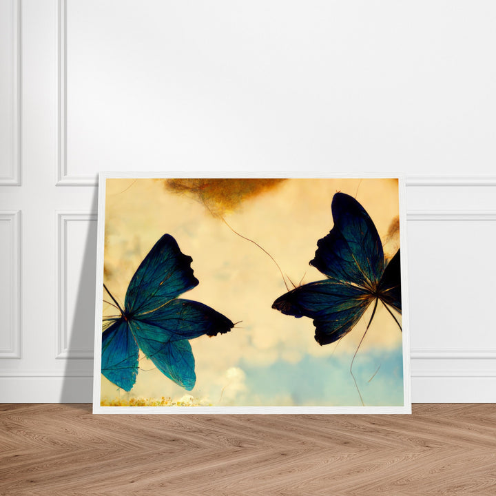 Premium Matte Paper Wooden Framed Poster - Dreaming Butterflies III