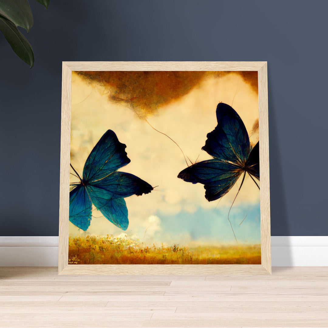 Premium Semi-Glossy Paper Wooden Framed Poster - Dreaming Butterflies III