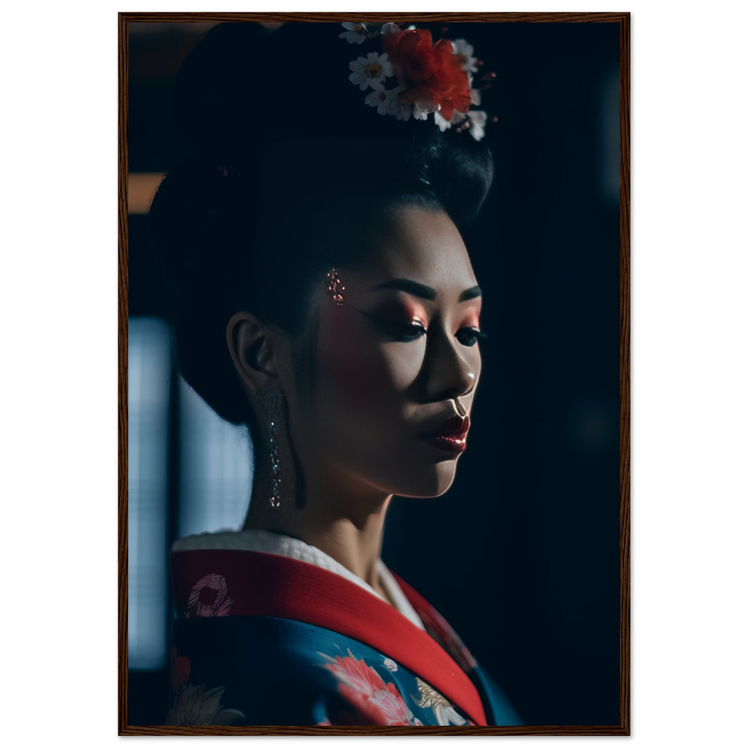 Premium Matte Paper Wooden Framed Poster - Geisha's Solitude