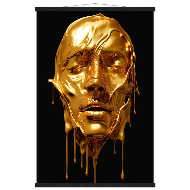 Classic Matte Paper Poster with Hanger - Gold Face Dripping