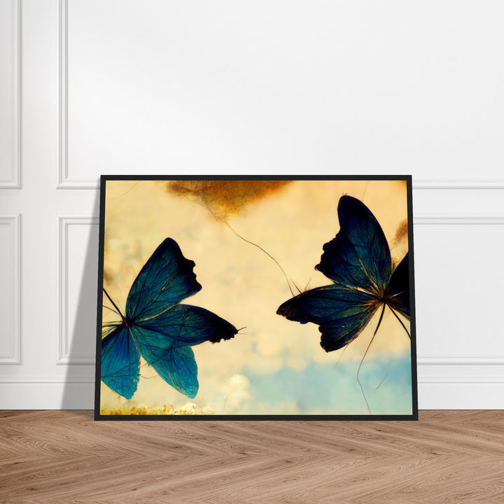 Premium Matte Paper Wooden Framed Poster - Dreaming Butterflies III