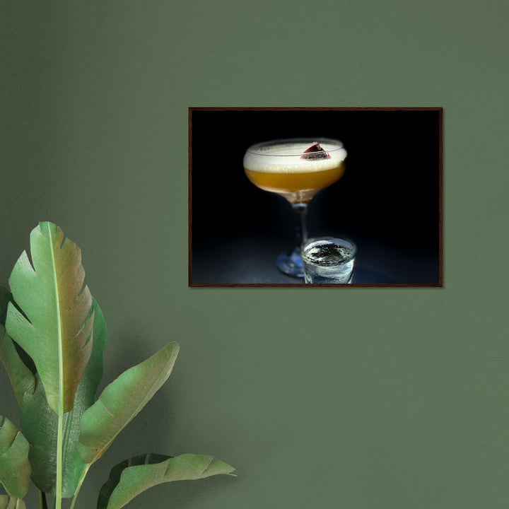 Classic Semi-Glossy Paper Wooden Framed Poster - Pornstar Martini