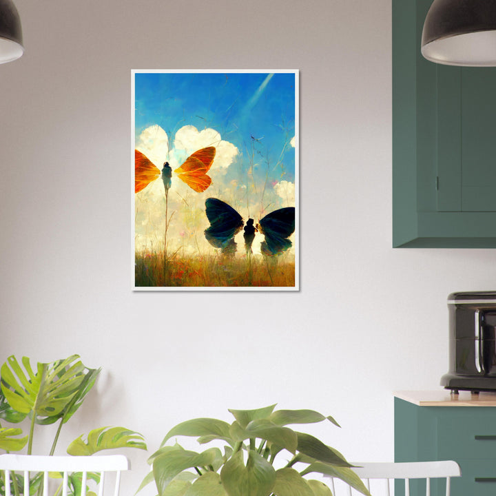 Premium Semi-Glossy Paper Wooden Framed Poster - Dreaming Butterflies