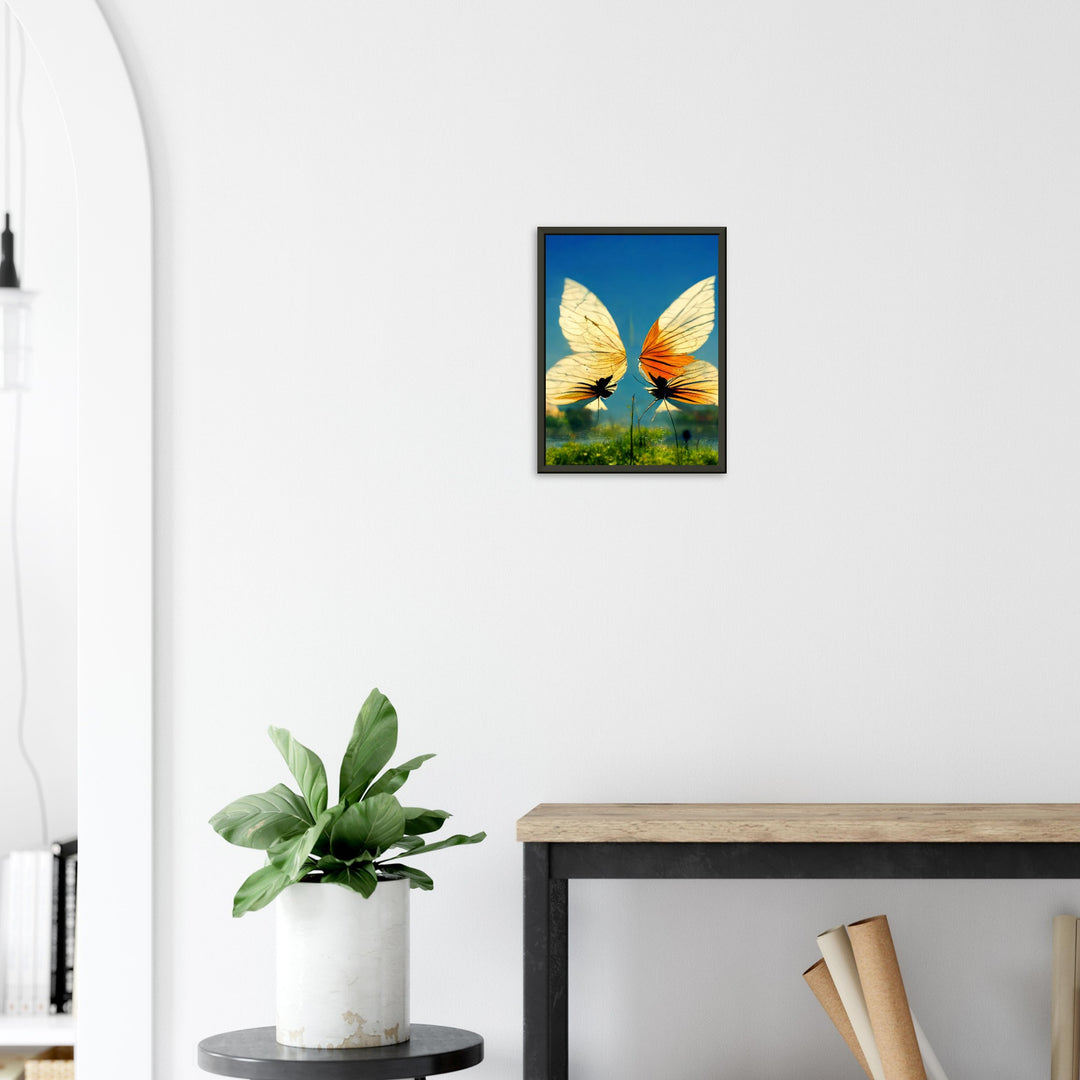 Premium Matte Paper Metal Framed Poster - Dreaming Butterflies II