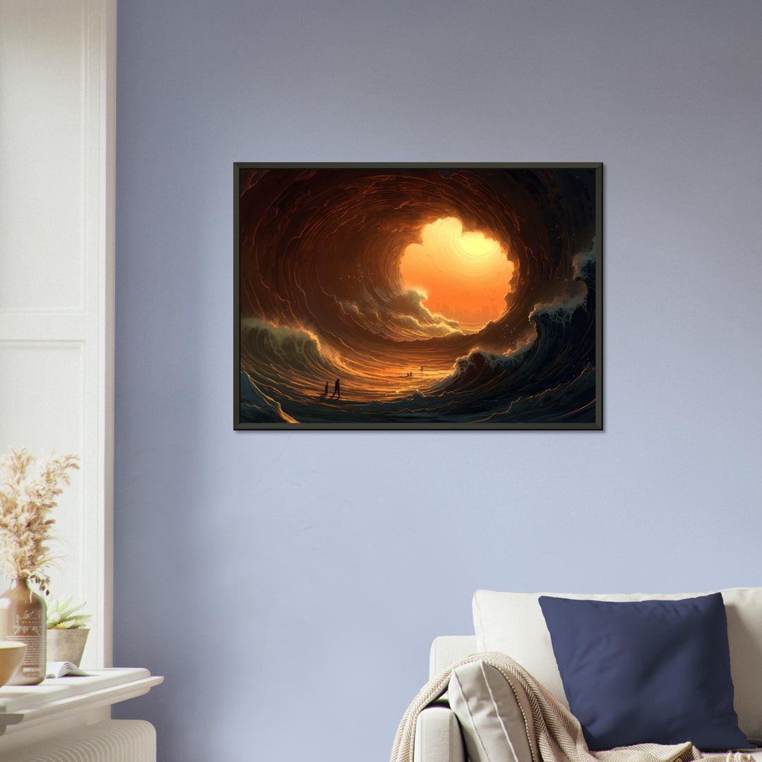 Premium Matte Paper Metal Framed Poster - Abyssal Grotto Wave