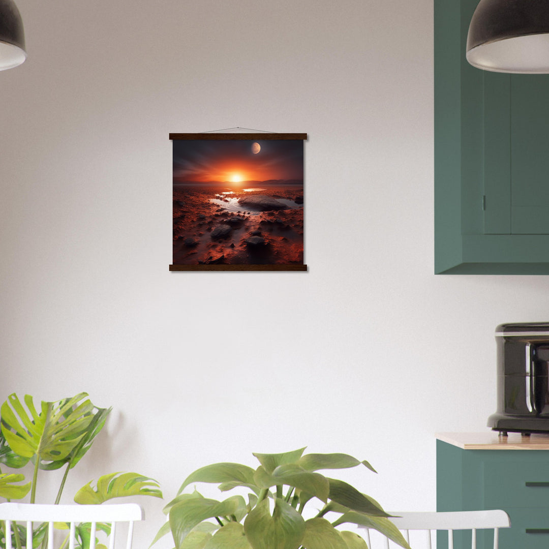 Classic Semi-Glossy Paper Poster with Hanger - Sunset on Mars II