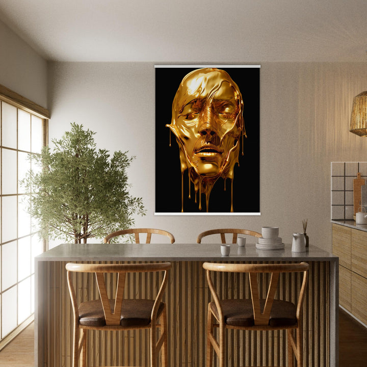 Classic Semi-Glossy Paper Poster with Hanger - Gold Face Dripping