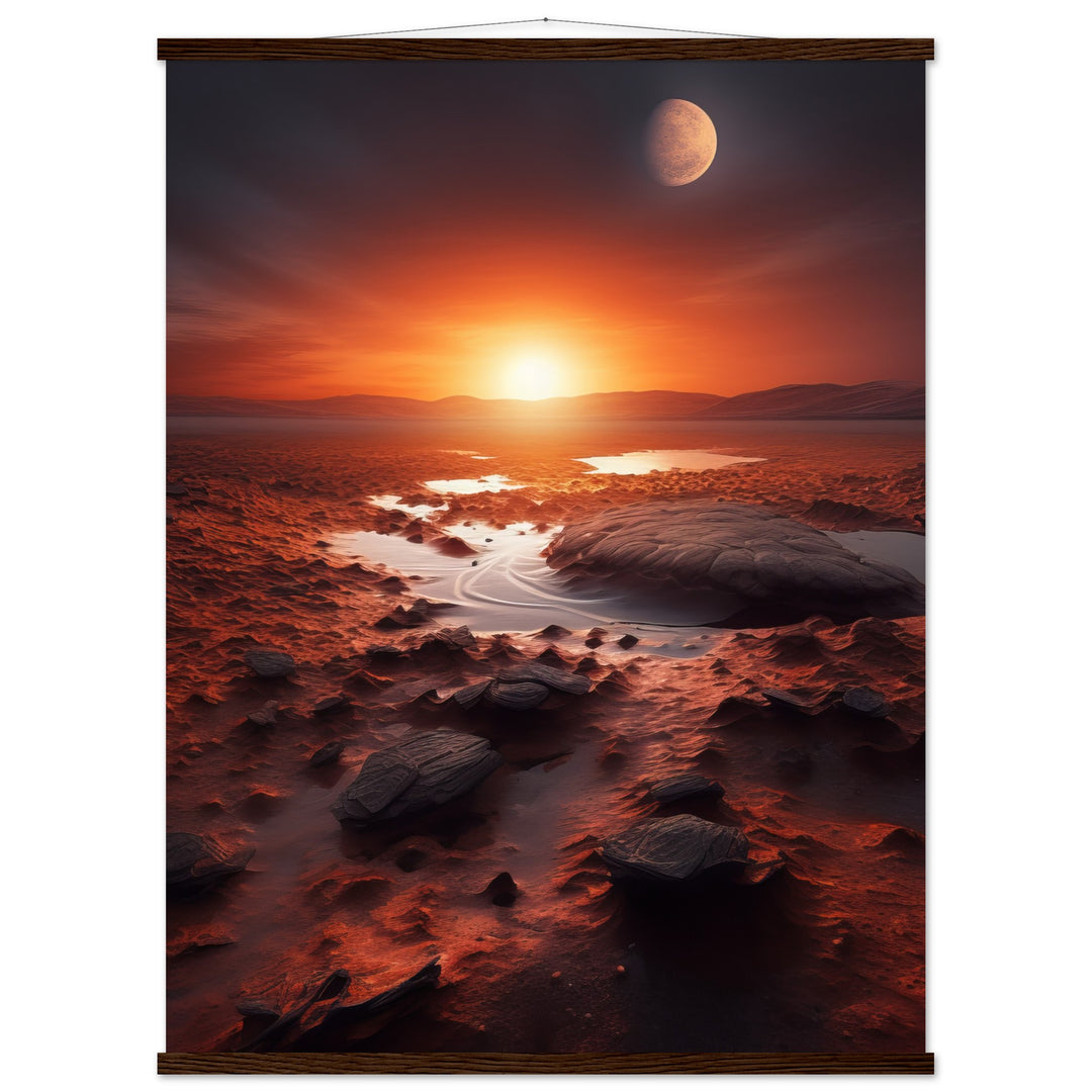 Premium Semi-Glossy Paper Poster with Hanger - Sunset on Mars II