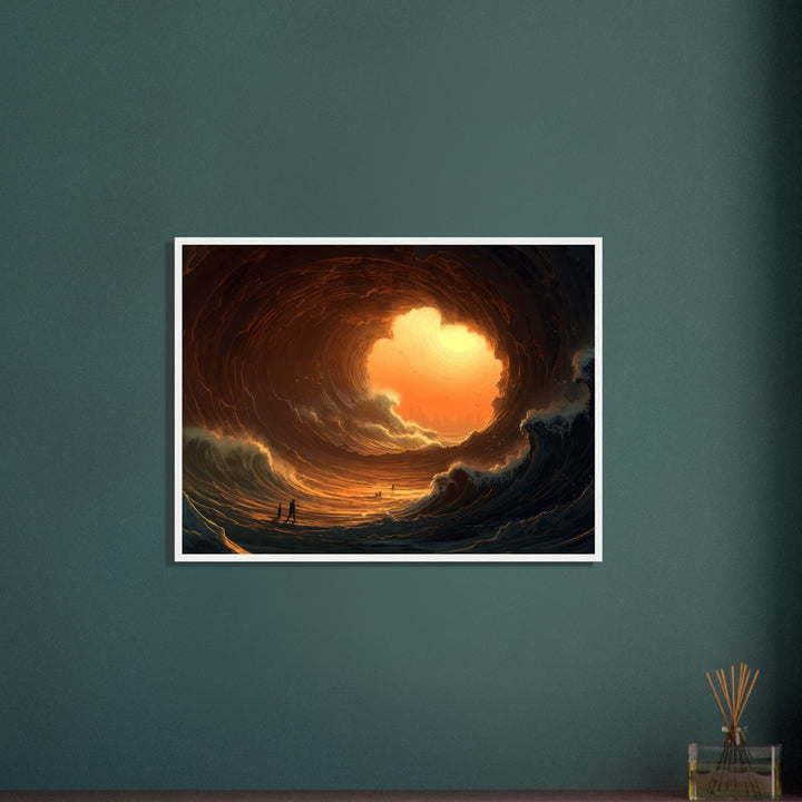 Premium Matte Paper Wooden Framed Poster - Abyssal Grotto Wave